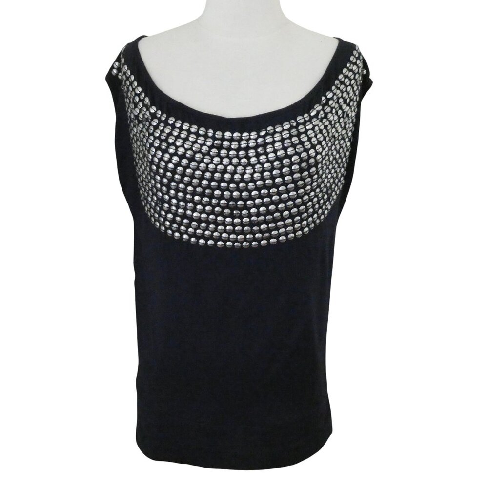CECILIA DE BUCORT studded jersey top sz M NWT navy blue